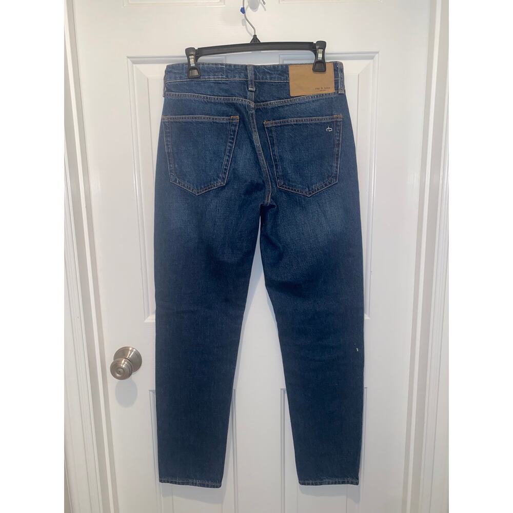 Rag & Bone Rosa Boyfriend Jeans Mid Rise Dark Blue Wash Size 25 - Picture 2 of 5